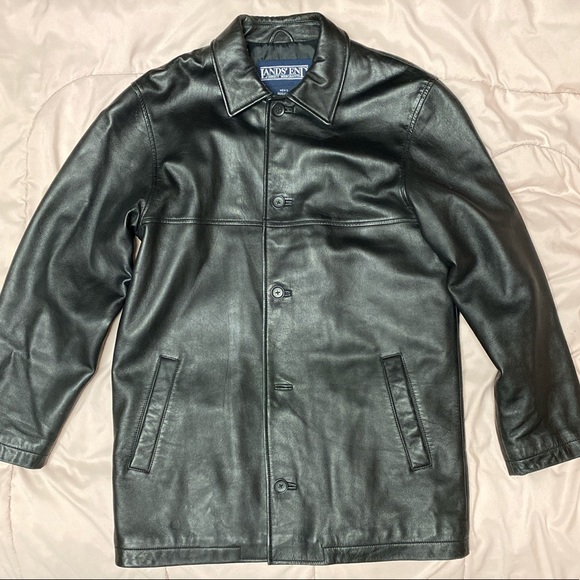 Lands end leather coat - Picture 1 of 4